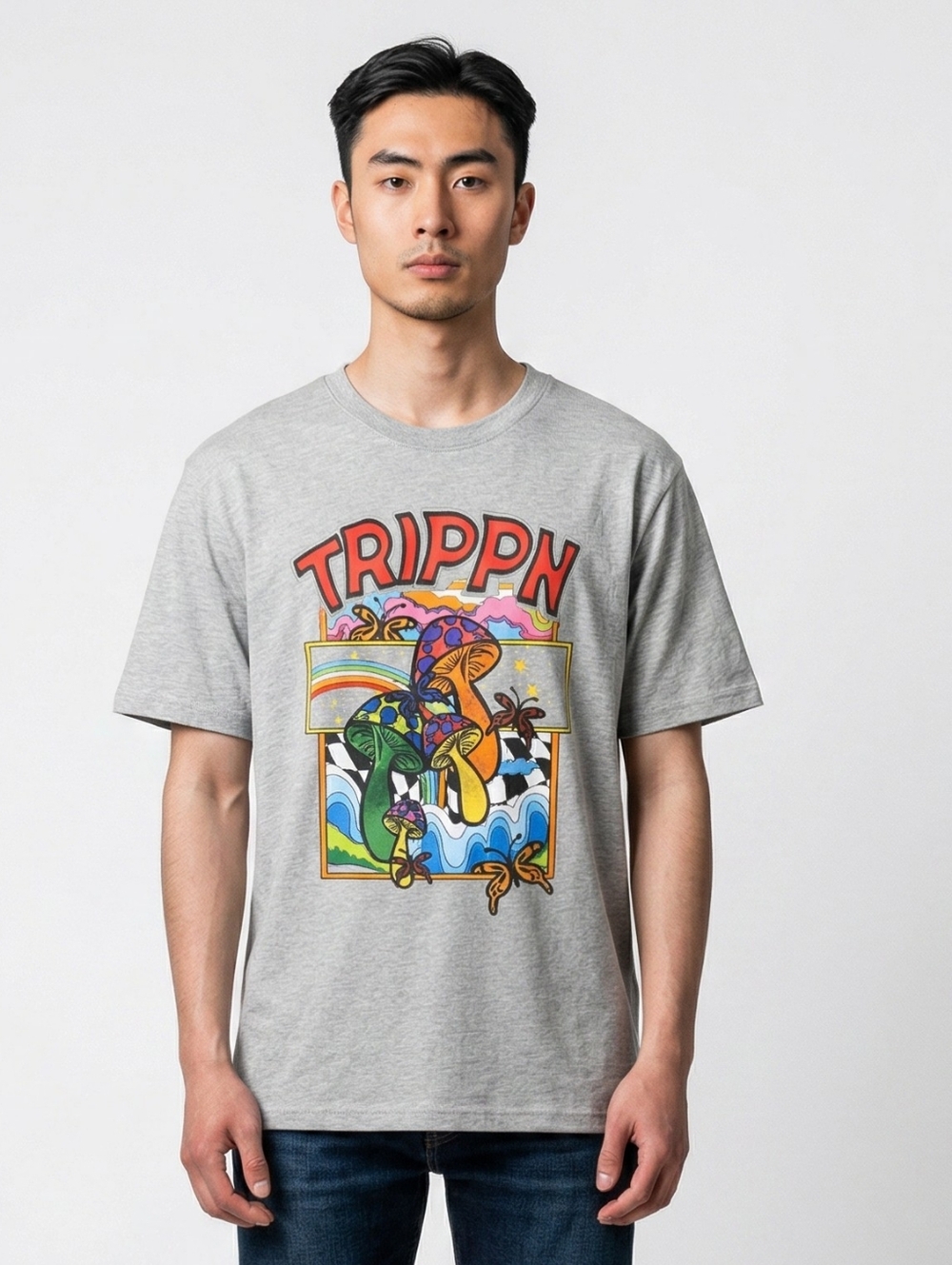 NWT Gray Trippin Mushroom Graphic Tee
